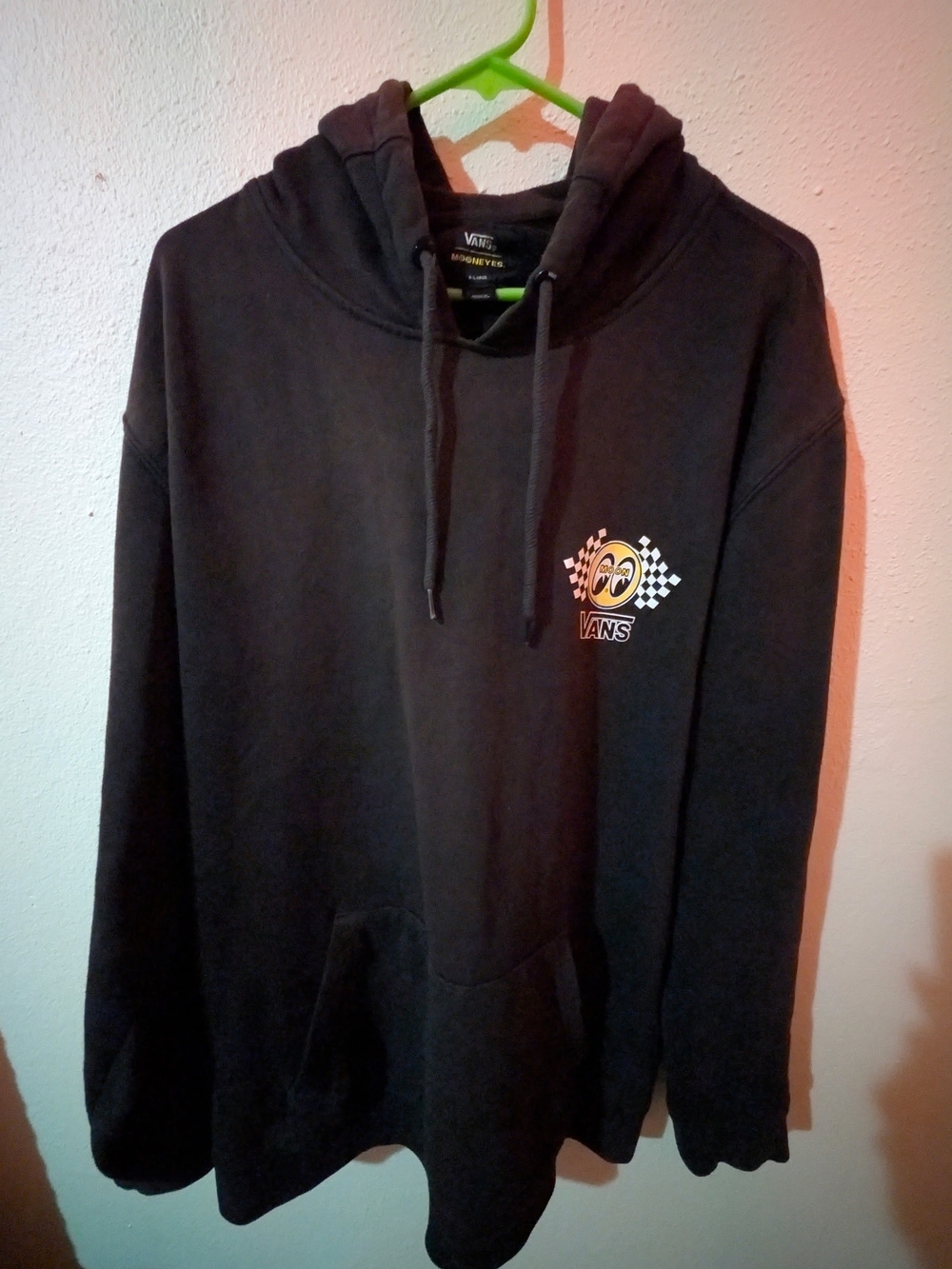 Vans Black Hoodie with Racing Crest Detail